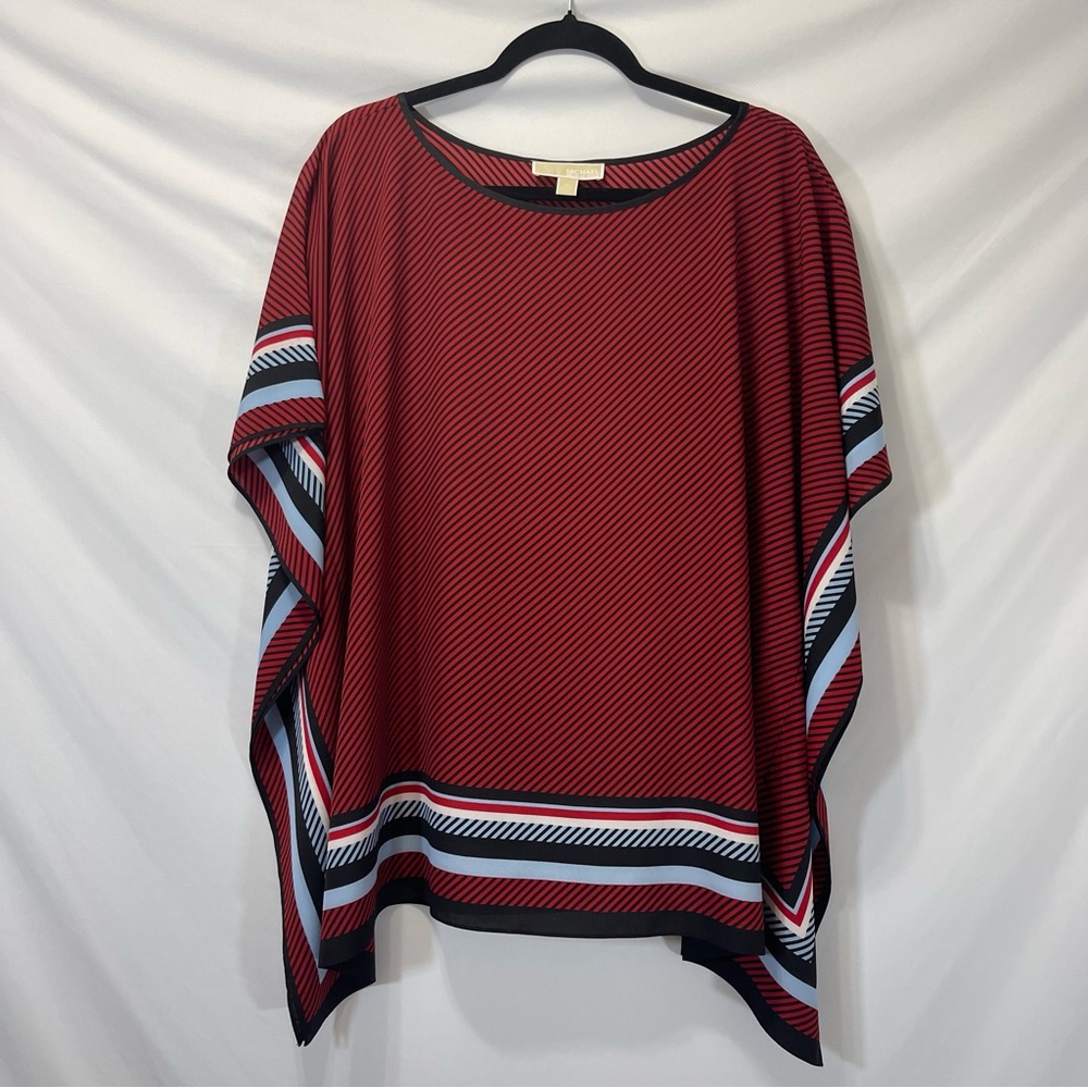 MICHAEL Michael Kors Red Boxy Dolman Sleeve Blouse